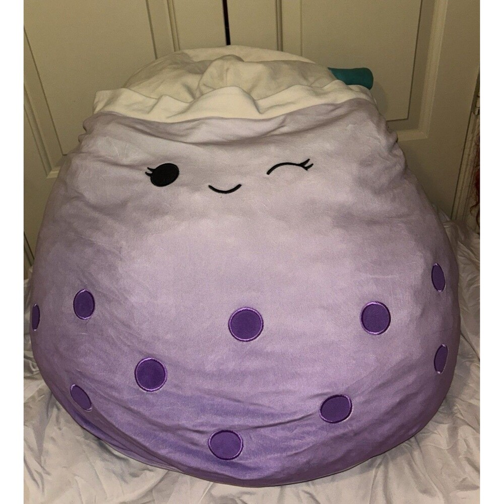 Squishmallow 24" Poplina Purple Boba Tea Giant Jumbo Plush Cushion